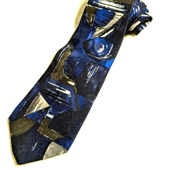 Vintage Men's Abstract Print 100% Silk Tie By K-E-T-C-H - Picture 1 of 11